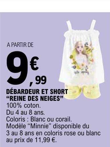 débardeur et short "reine des neiges"