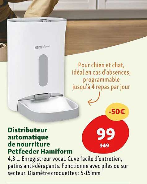 distributeur automatique de nourriture petfeeder hamiform