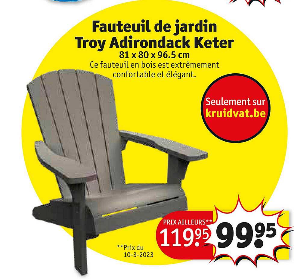 fauteuil de jardin troy adirondack keter