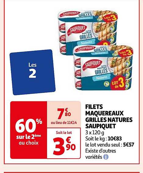 Filets Maquereaux Grilles Natures Saupiquet