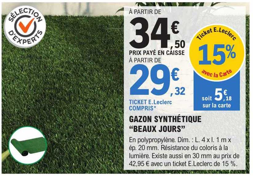 gazon synthétique "beaux jours"