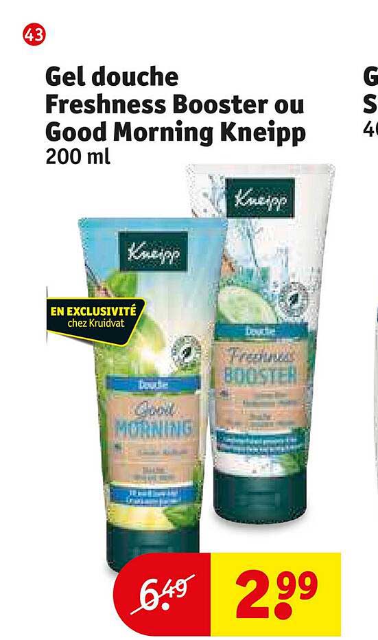 gel douche freshness booster ou good morning kneipp