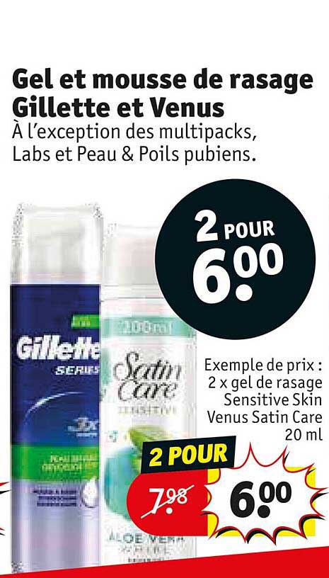 gel et mousse de rasage gillette et venus