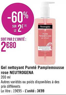 Gel Nettoyant Pureté Pamplemousse Rose Neutrogena