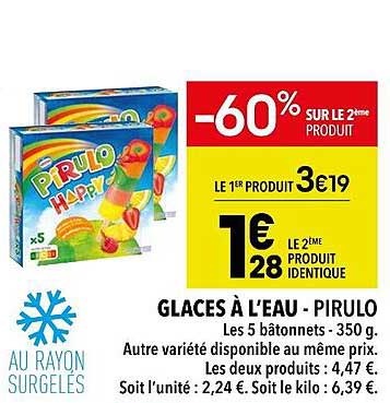glaces à l'eau - pirulo