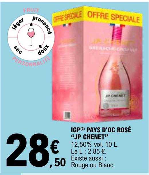 igp pays d'oc rosé "jp chenet"