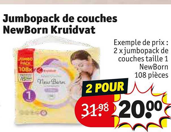 jumbopack de couches new born kruidvat