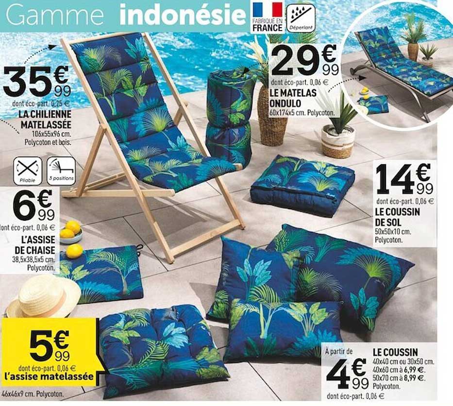 la chilienne matelassée, l'assise de chaise, l'assise matelassée, le coussin, le coussin de sol, le matelas ondulo