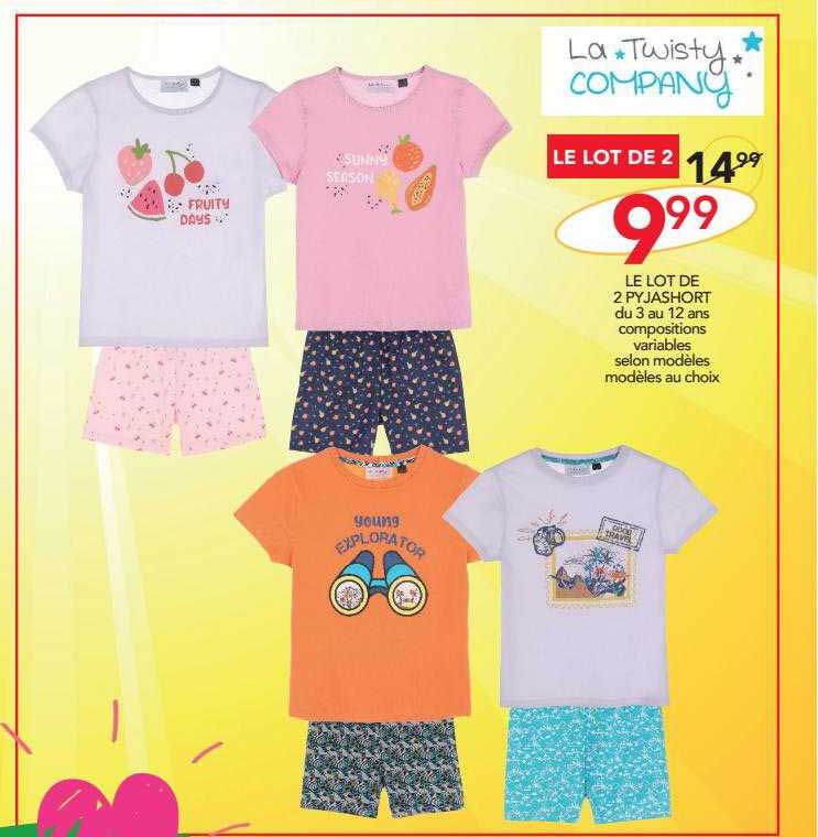 le lot de 2 pyjashort la twisty company