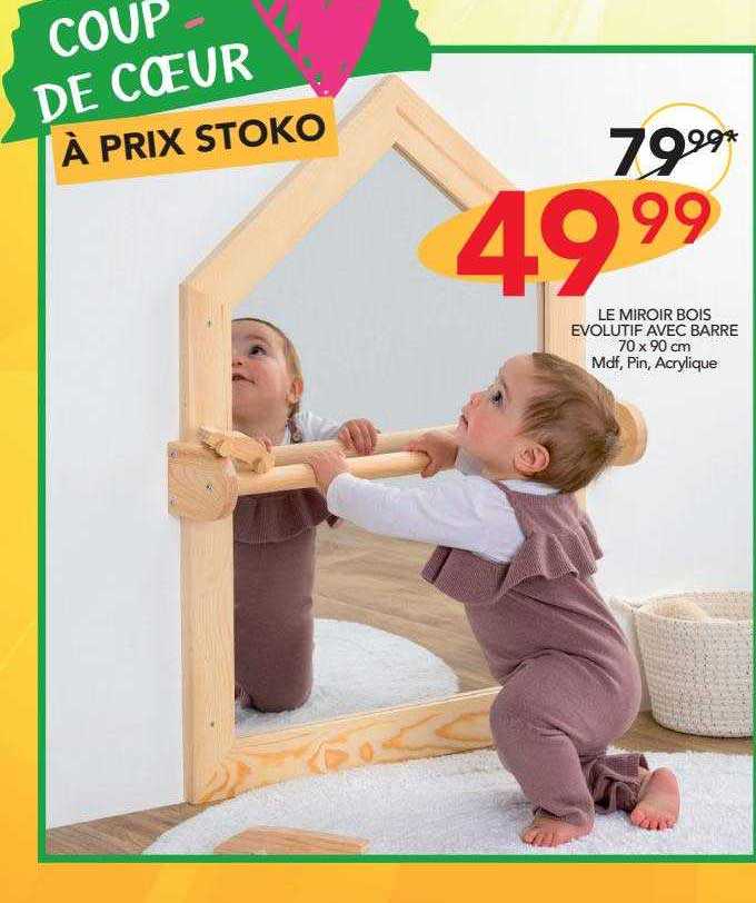 Le Miroir Bois évolutif Avec Barre