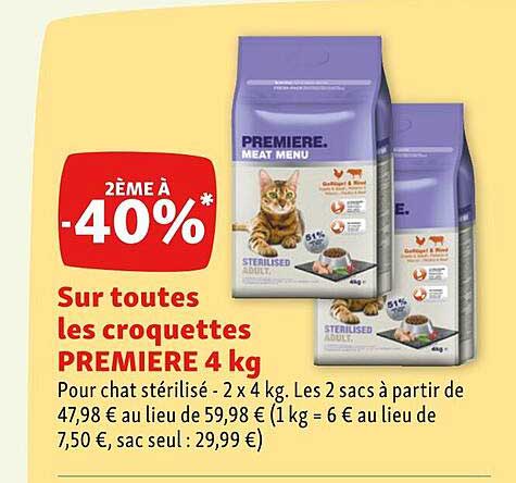 Les Croquettes Première 4 Kg