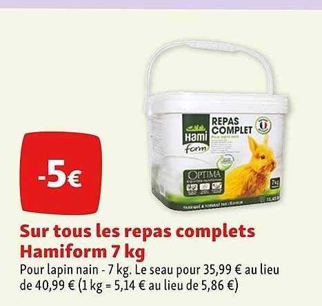 les repas complets hamiform 7 kg