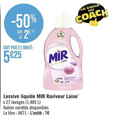 lessive liquide mir raviveur laine