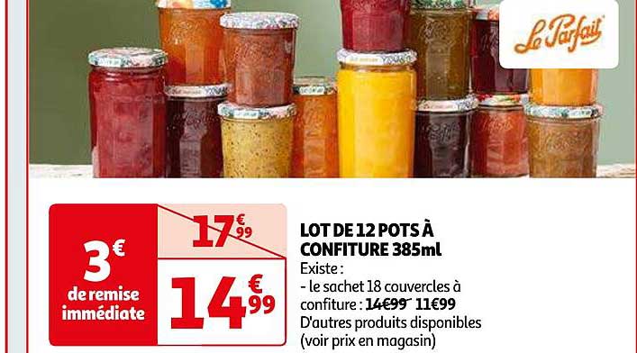 lot de 12 pots à confiture 385ml