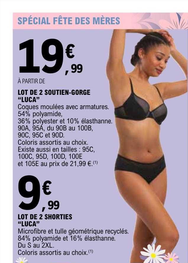 lot de 2 soutien-gorge "luca", lot de 2 shorties "luca"