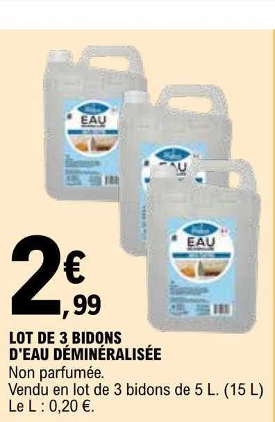 lot de 3 bidons d'eau déminéralisée