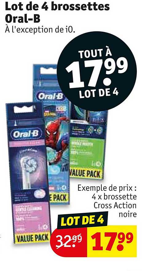 lot de 4 brossettes oral-b