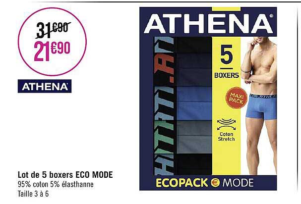 Lot De 5 Boxers Eco Mode Athena