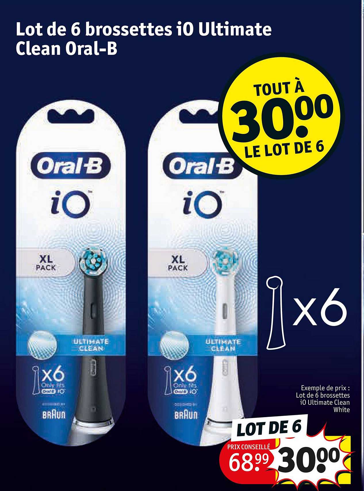lot de 6 brossettes i0 ultimate clean oral-b