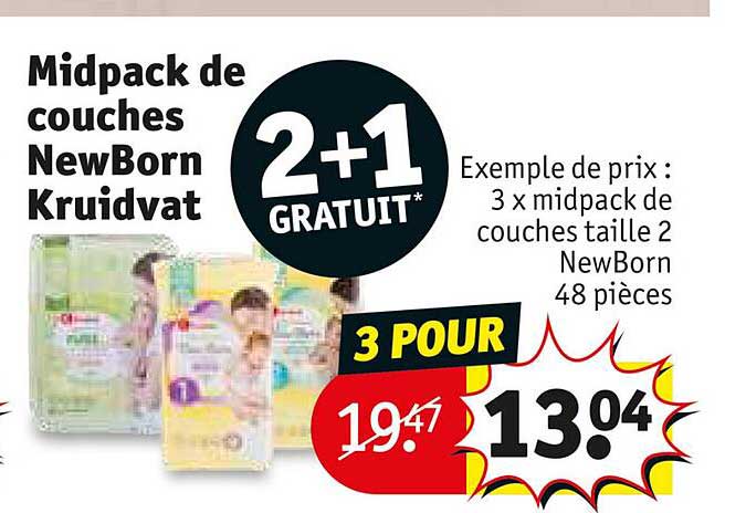 midpack de couches new born kruidvat