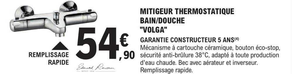 mitigeur thermostatique bain-douche "volga"