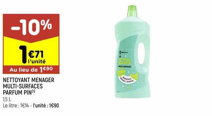 nettoyant ménager multi-surfaces parfum pin