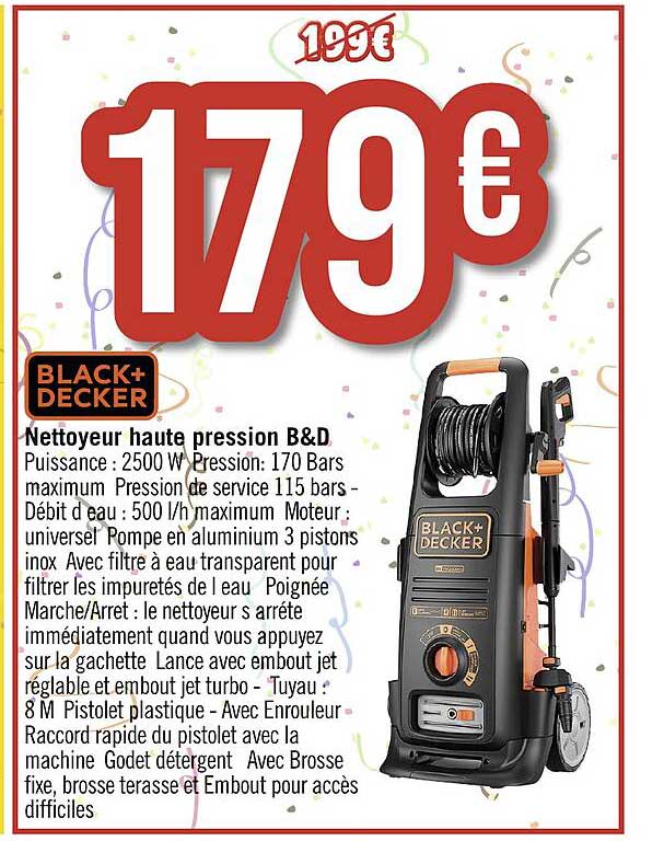 Nettoyeur Haute Pression B&d  Black + Decker