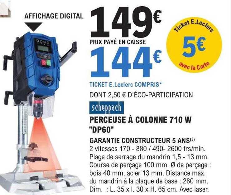 perceuse à colonne 710w "dp60" scheppach