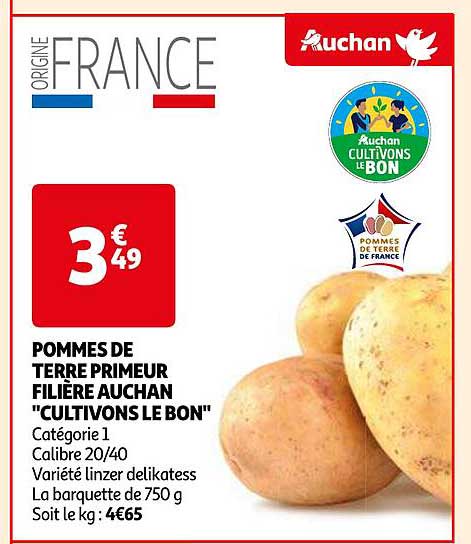 pommes de terre primeur filière auchan "cultivons le bon"