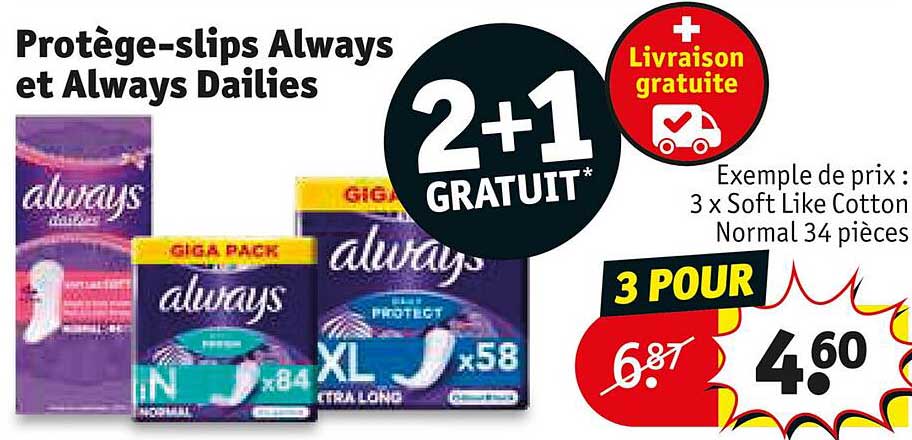 protège-slips always et always dailies