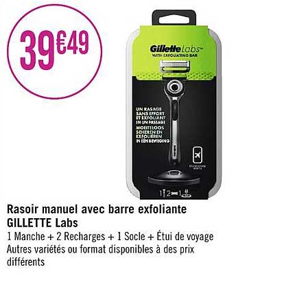 rasoir manuel avec barre exfoliante gillette labs