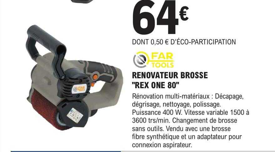 rénovateur brosse "rex one 80" far tools