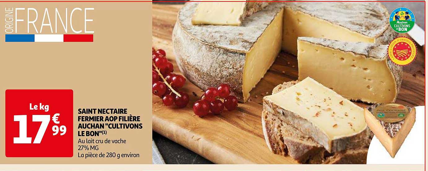 saint nectaire fermier aop filière auchan "cultivons le bon"