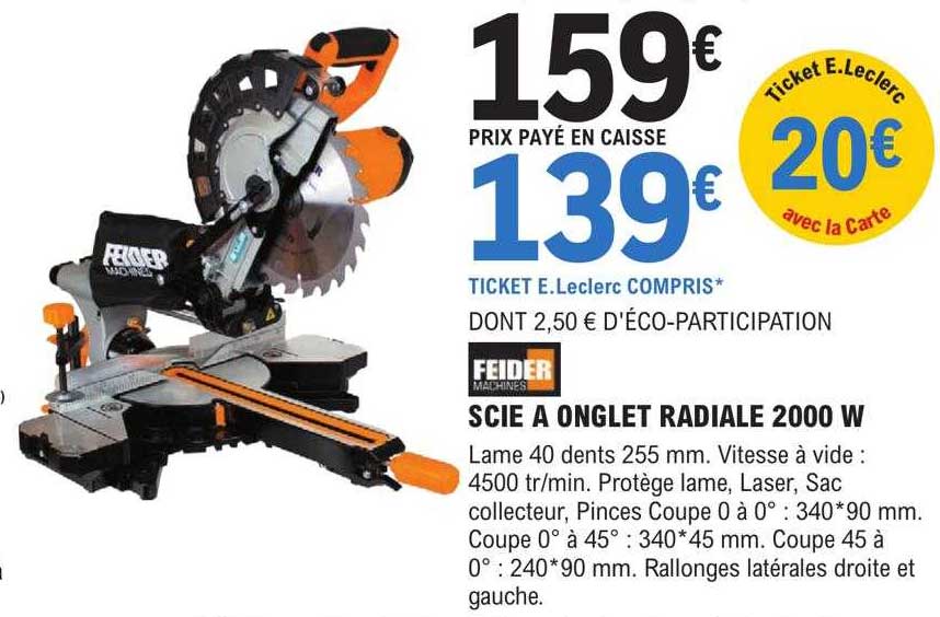 scie à onglet radiale 2000w feider