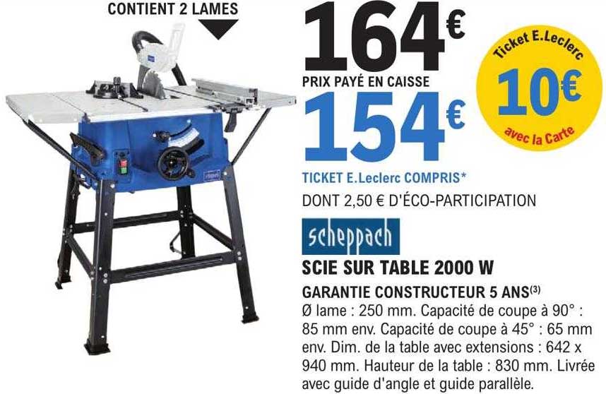 scie sur table 2000w scheppach