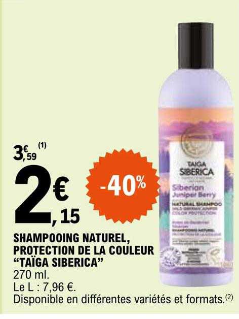 shampooing naturel, protection de la couleur "taïga siberica"