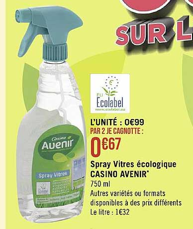 spray vitres écologique casino avenir