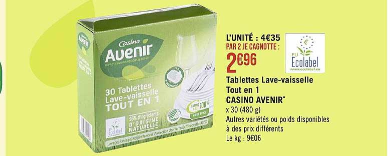 tablettes lave-vaisselle tout en 1 casino avenir