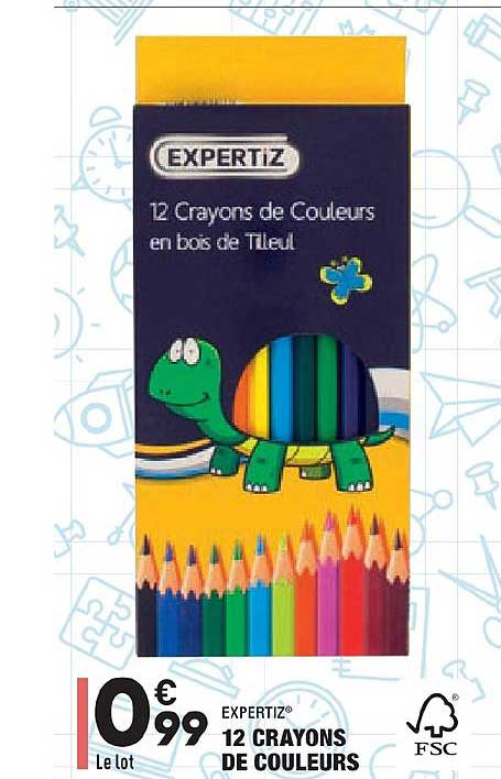 12 Crayons De Couleurs Expertiz