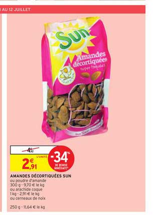 Amandes Décortiquées Sun -34% De Remise Immédiate