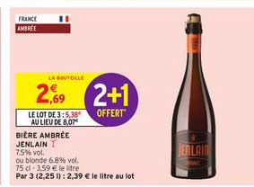 Bière Ambrée Jeanlain 2+1 Offert