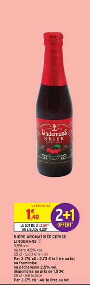 Bière Aromatisée Cerise Lindemans