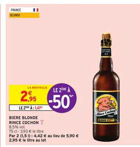 bière blonde rince cochon le 2ème à -50%
