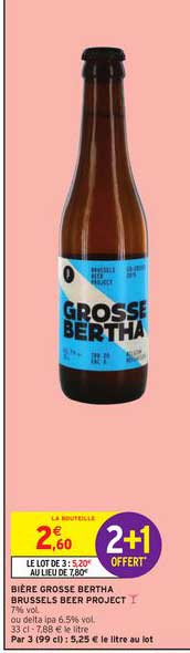 bière grosse bertha brussels beer project 2+1 offert