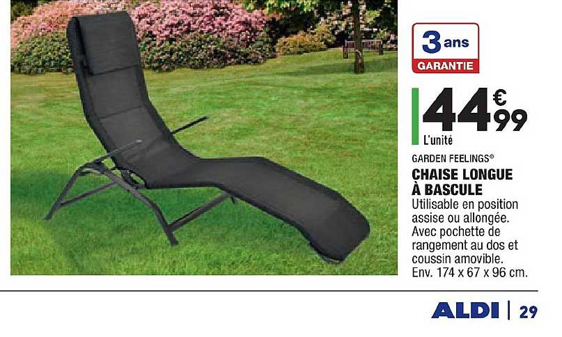 chaise longue à bascule garden feelings