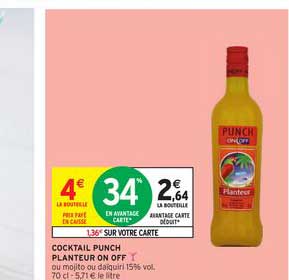 cocktail punch planteur on off