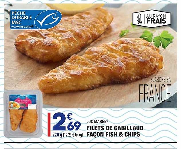 filets de cabillaud façon fish & chips loc marée