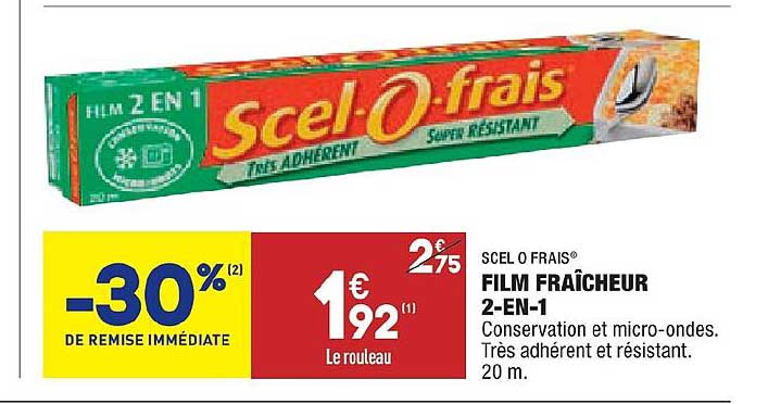 Film Fraîcheur 2 En 1 Scel O Frais -30% De Remise Immédiate
