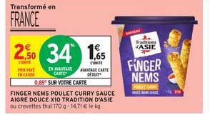 finger nems poulet curry sauce aigre douce x10 tradition d'asie