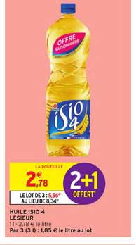 huile isio 4 lesieur 2+1 offert